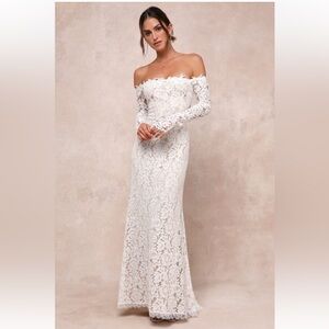 Lulus Romance Dreamer White Lace Dress